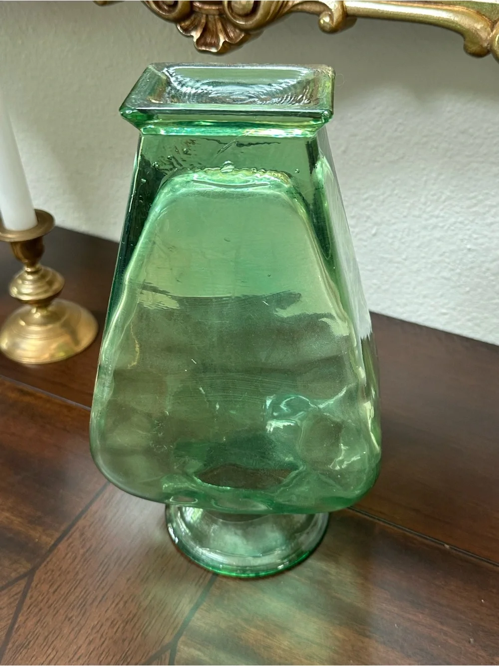 Green Glass Decorative Vase - Home Accents